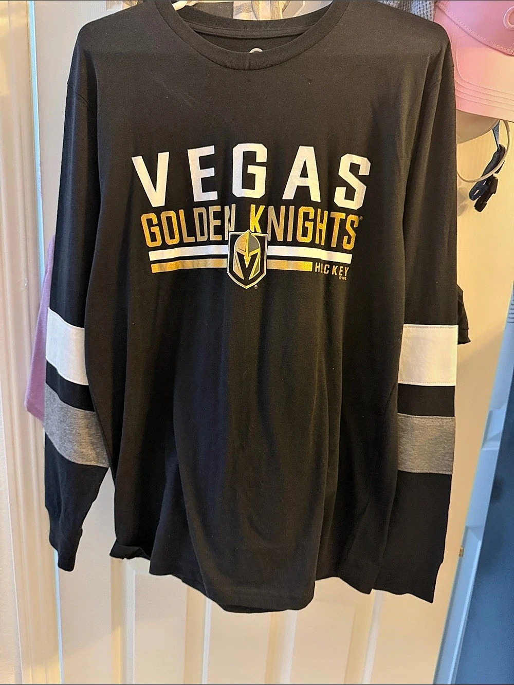 NHL Vegas Golden Knights Hockey Jersey Black & Gold Size Large Like New